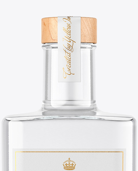 Clear Glass Dry Gin Bottle Mockup