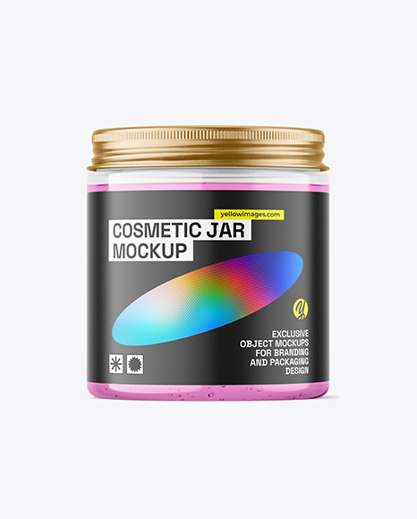 250ml Clear Cosmetic Gel Jar Mockup