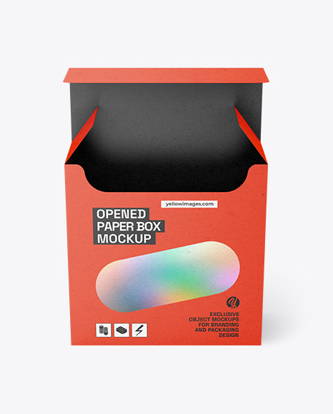 Opened Kraft Paper Box Mockup