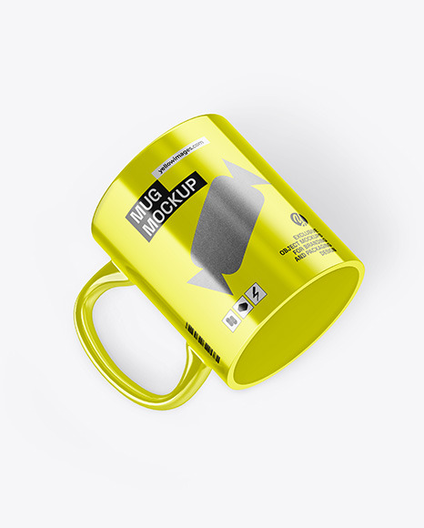 Glossy Metallic Mug Mockup