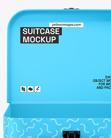 Opened Paper Suitcase Mockup