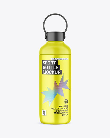 Metallic Sport Bottle Mockup