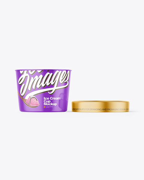 Glossy Plastic Ice Cream Cup Mockups