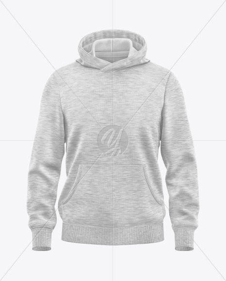 Melange Hoodie Mockup - Front View - Free Download Images High Quality ...