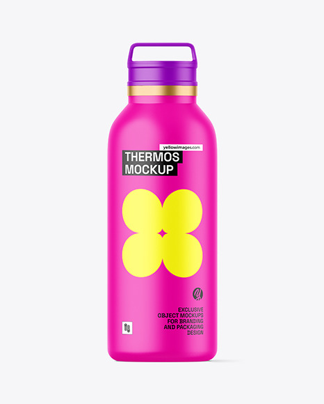 Matte Thermos Bottle Mockup