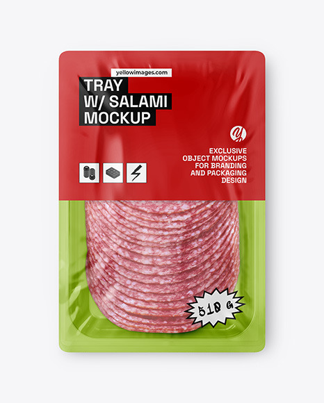 Tray With Sliced Salami Mockup