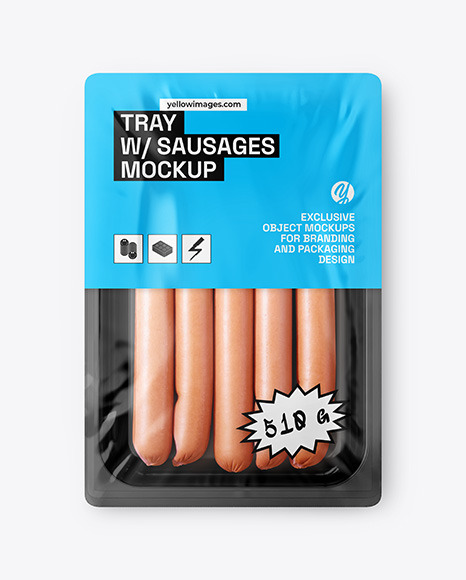 Tray With Sausages Mockup