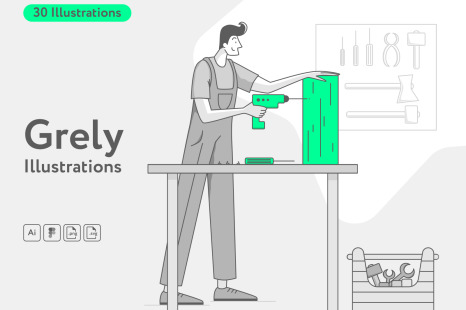 Grelly Construction Illustrations