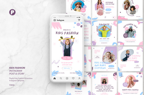 White Playful Kids Fashion Promotion Instagram Template