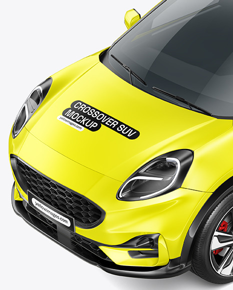 Crossover SUV Mockup - Half Side View (High-Angle Shot)