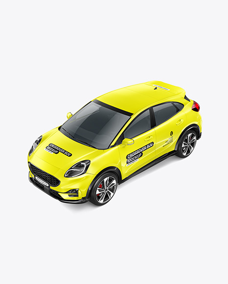 Crossover SUV Mockup - Half Side View (High-Angle Shot)