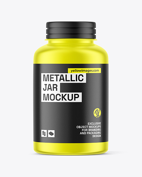 Metallized Plastic Jar Mockup