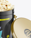 Glossy Popcorn Tin Bucket Mockup