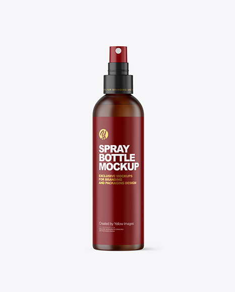 Frosted Amber Spray Bottle Mockup