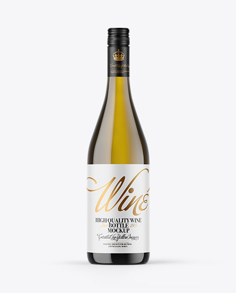 Antique Green Glass White Wine Bottle Mockup