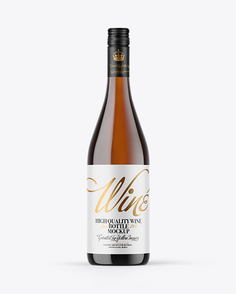 Amber Glass White Wine Bottle Mockup
