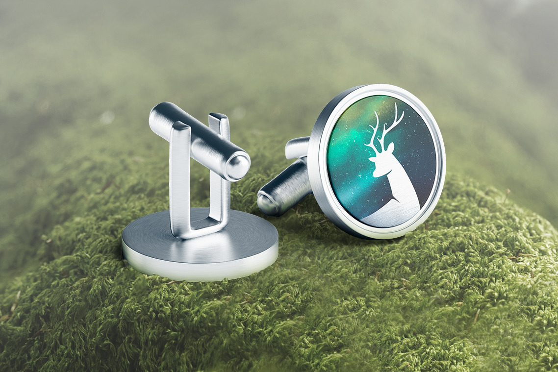 Cufflinks Mockups on Yellow Images Creative Store