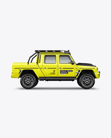 Pickup Off-Road Truck Mockup - Side View