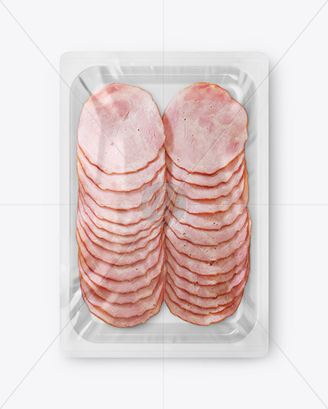 Tray With Sliced Ham Mockup