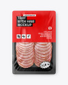 Tray With Sliced Ham Mockup