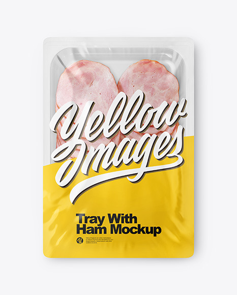 Tray With Sliced Ham Mockup