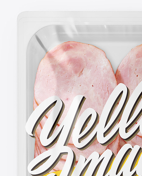 Tray With Sliced Ham Mockup