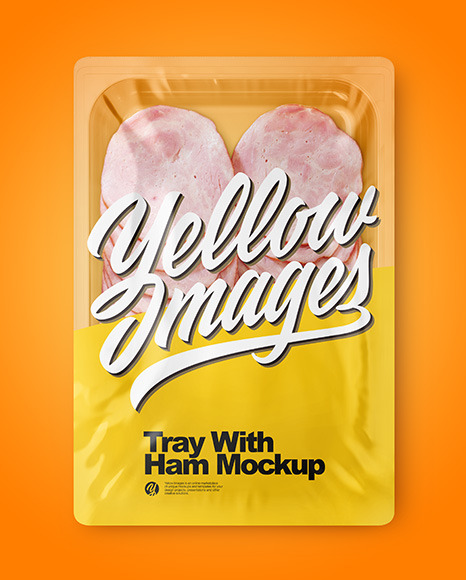 Tray With Sliced Ham Mockup