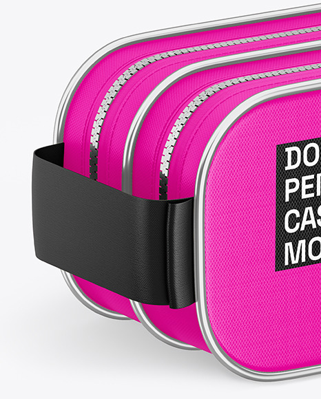 Double Pencil Case Mockup