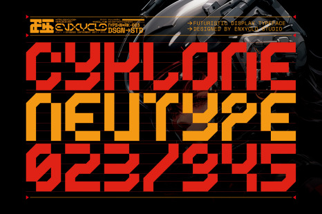CYKLONE - Futuristic Cyberpunk Sci-Fi Modern Font