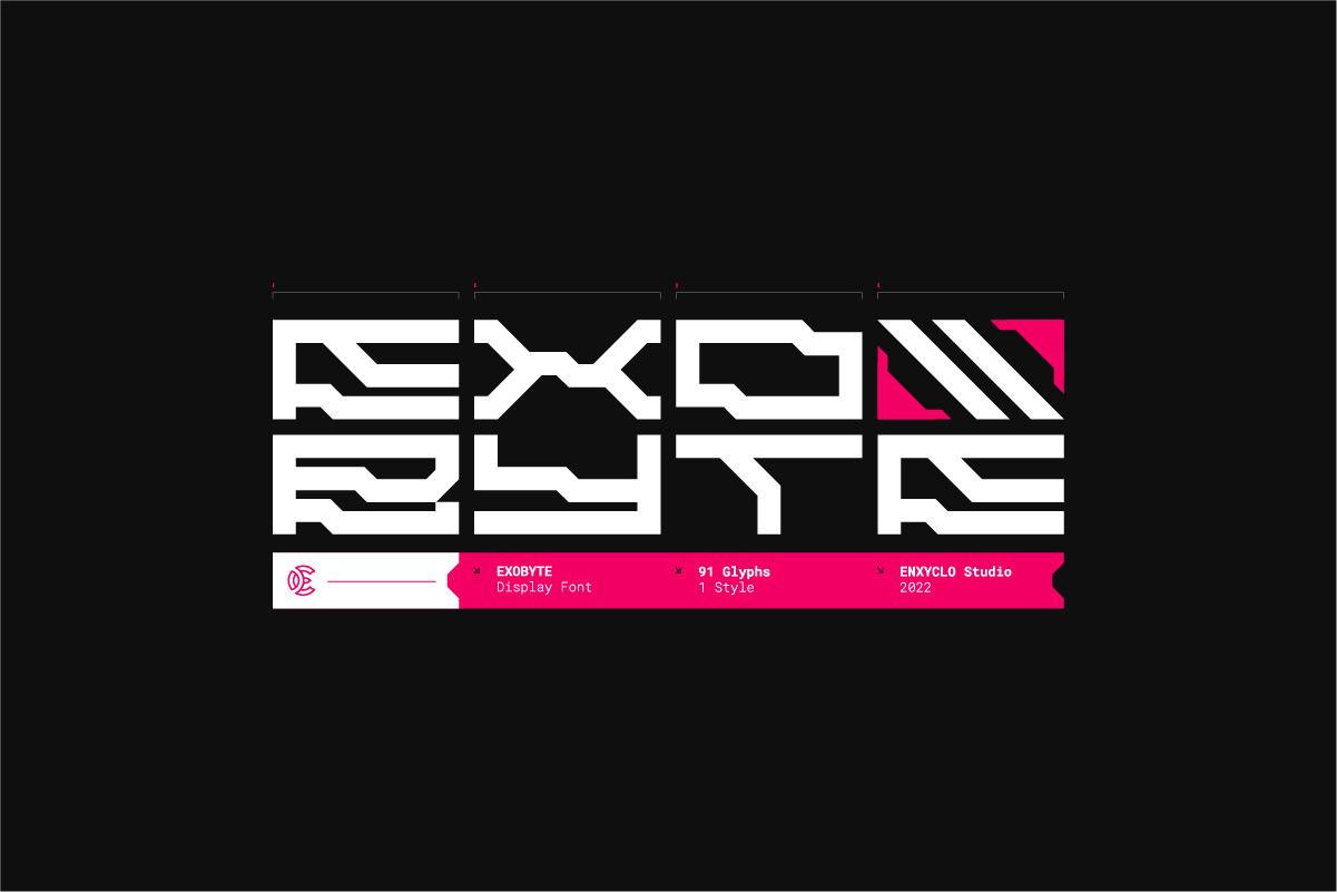 EXOBYTE - Futuristic Cyberpunk Modern Display Font