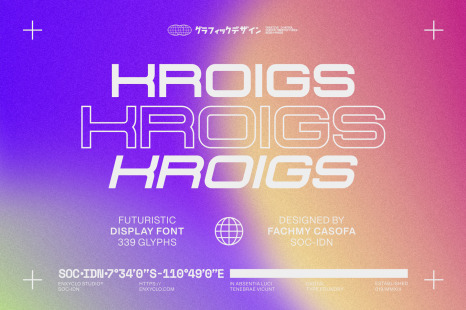 KROIGS - Futuristic Cyberpunk Sci-Fi Modern Minimalist Font
