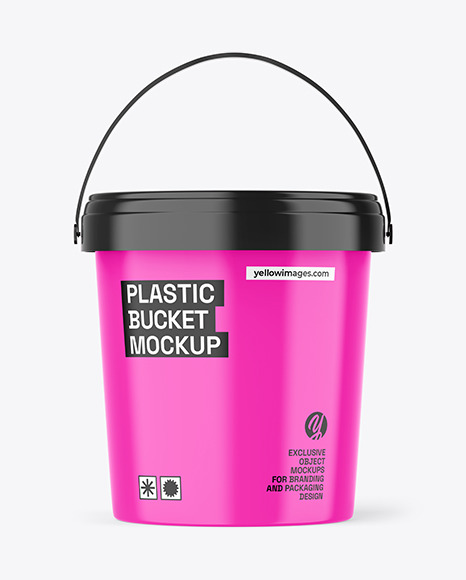 Glossy Plastic Bucket Mockup