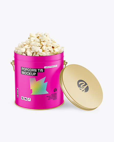 Popcorn Tin Bucket Mockup