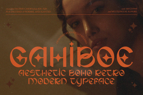 Gahiboe - Unique Boho Retro Font