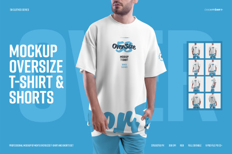 9 Mockups Oversize T-shirt