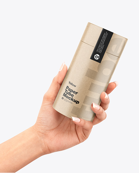 Tube in a Hand Mockup