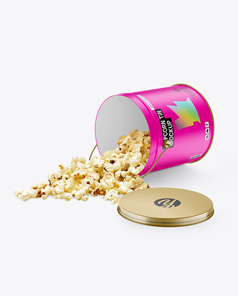 Popcorn Tin Bucket Mockup