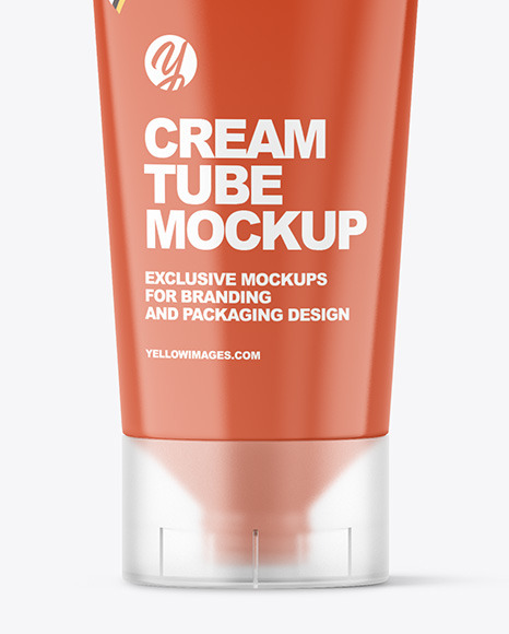Glossy Cosmetic Tube Mockup