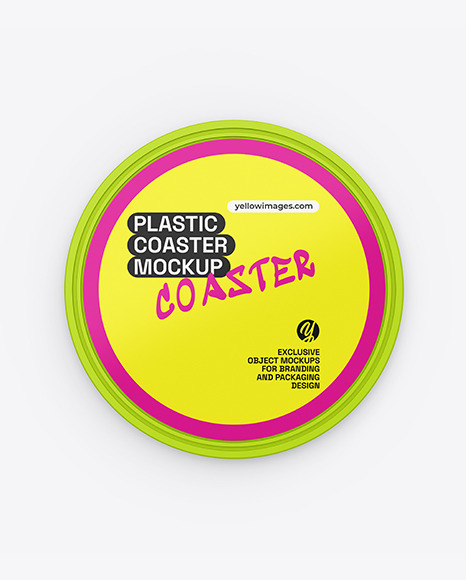 Matte Plastic Coaster Mockup