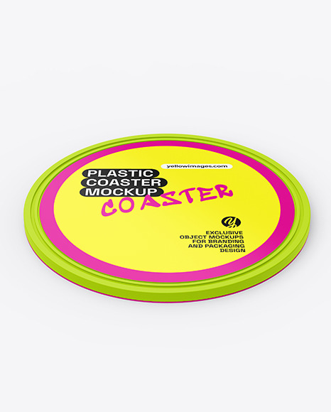 Matte Plastic Coaster Mockup