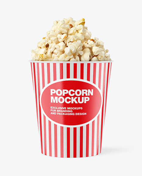 Cardboard Popcorn Bucket Mockup