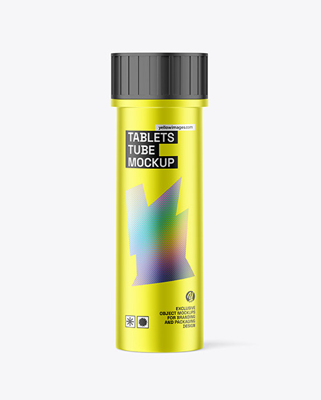 Metallic Tablets Tube Mockup