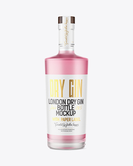 Frosted Glass Gin Bottle Mockup
