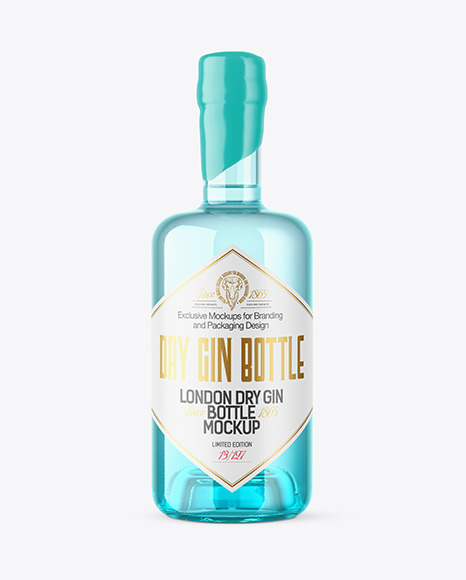 Vintage Dry Gin Bottle with Wooden Cap Mockup - Free Download Images ...