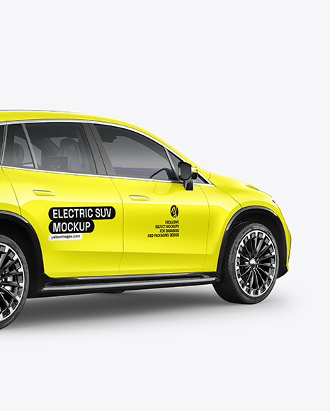 Electric Crossover SUV Mockup - Back Half Side View