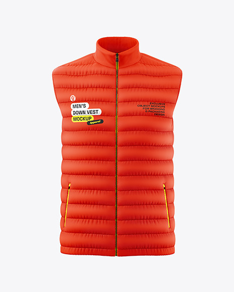 Men&#039;s Down Vest Mockup - Front View