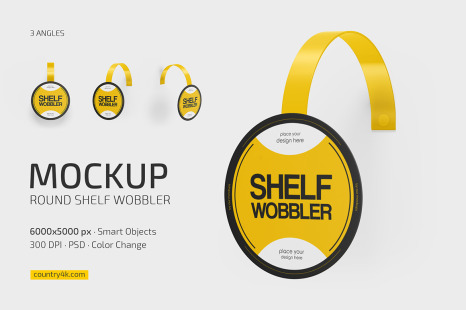 Round Shelf Wobbler Mockup Set