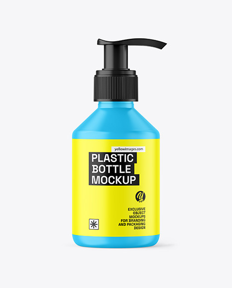 Matte Cosmetic Bottle with Pump Mockup