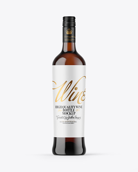 Amber Glass White Wine Bottle Mockup