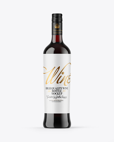 Antique Green Glass Red Wine Bottle Mockup